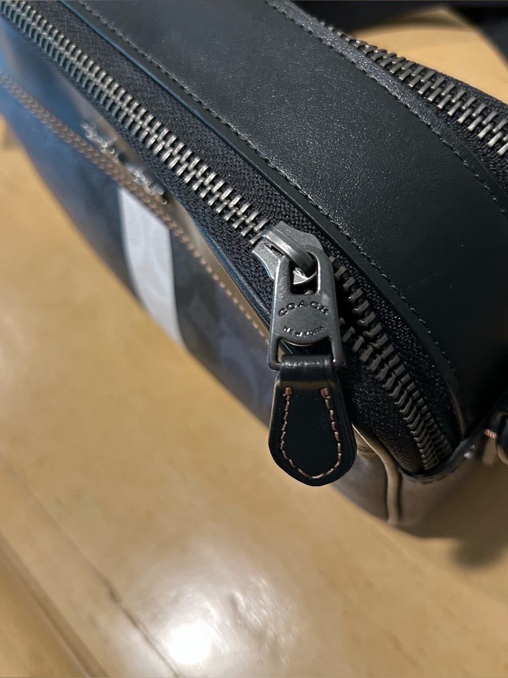 Coach graham denim blue crossbody blocked signature canvas, leather unisex bag - Picture 11 of 16